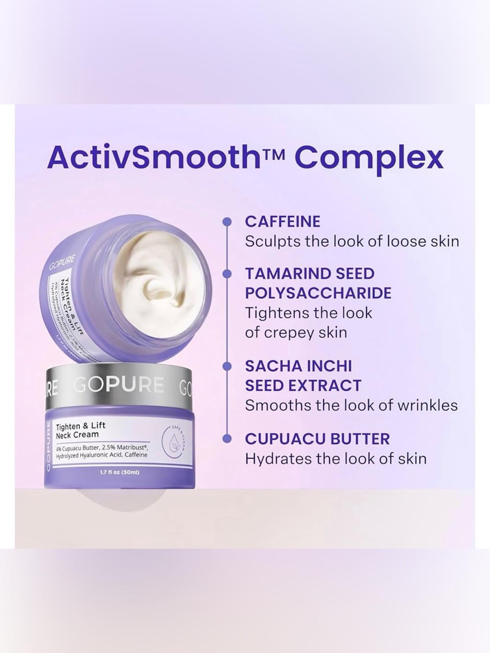GoPure Tighten & Lift Neck Cream 1.7 fl oz - Picture 3 of 9